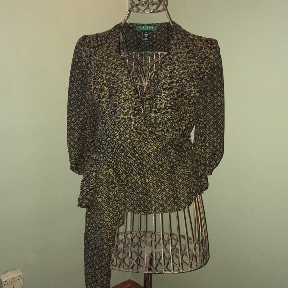 Lauren Ralph Lauren Tie-Wrap Blouse - Size XS